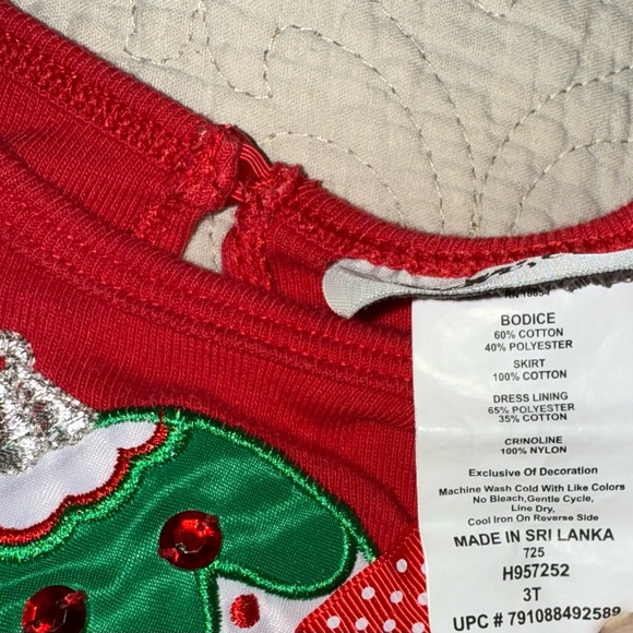 Rare too Festive Red and Green Kids Dress - Picture 4 of 5